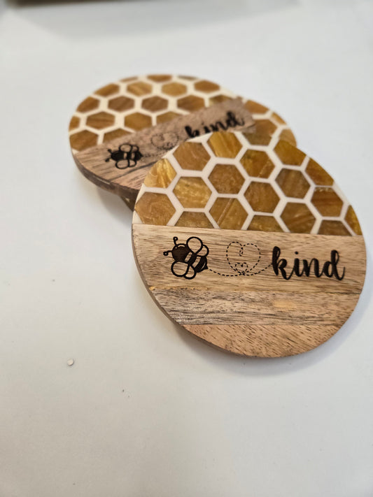 "Bee Kind" coasters