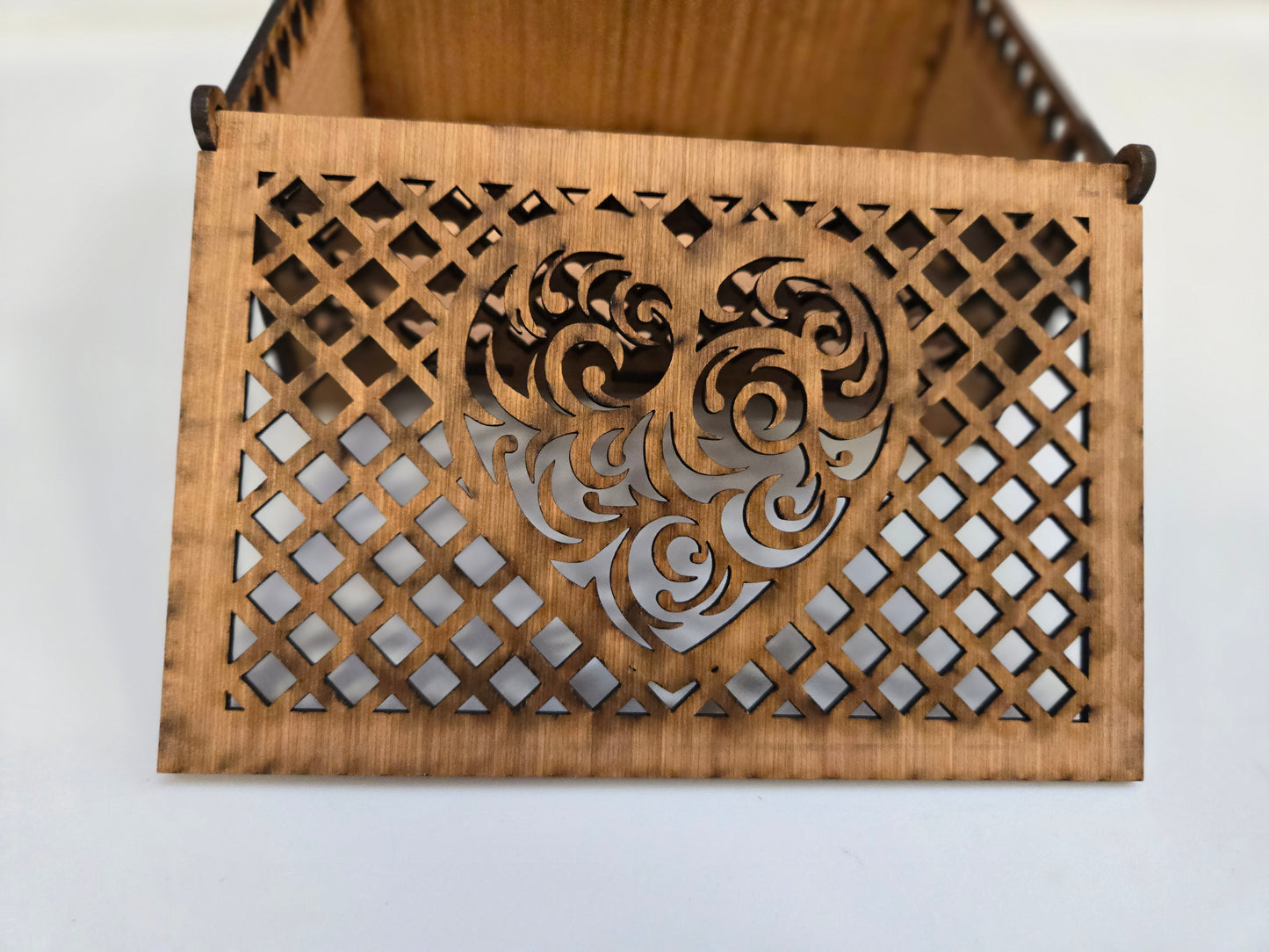 Heart cut-out keepsake box